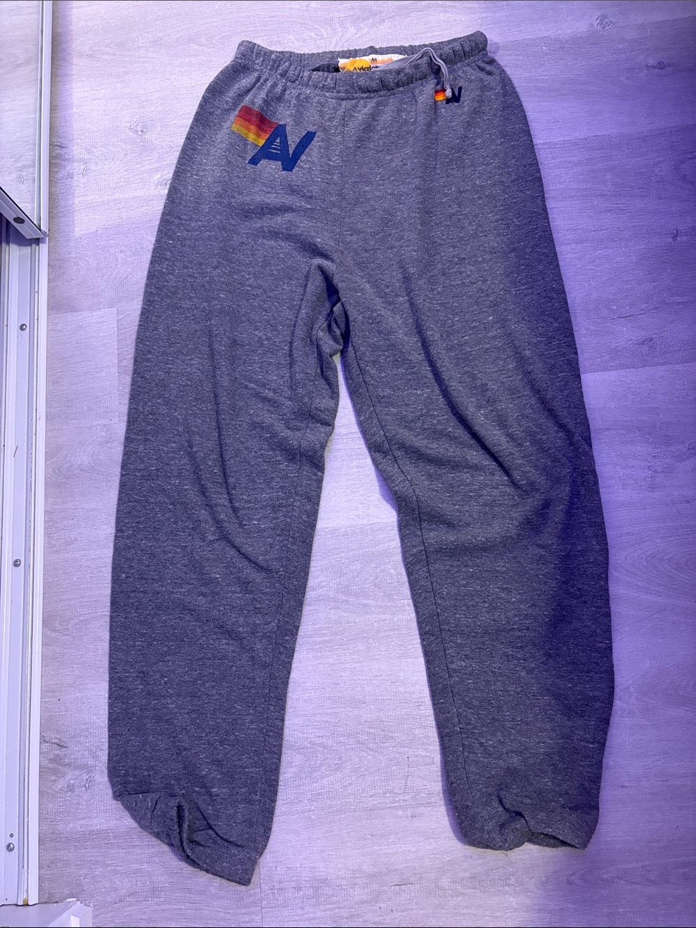 Aviator Nation Charcoal Sweatpants with Rainbow Logo